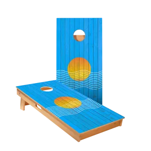 Sunset Waves Star Cornhole Boards
