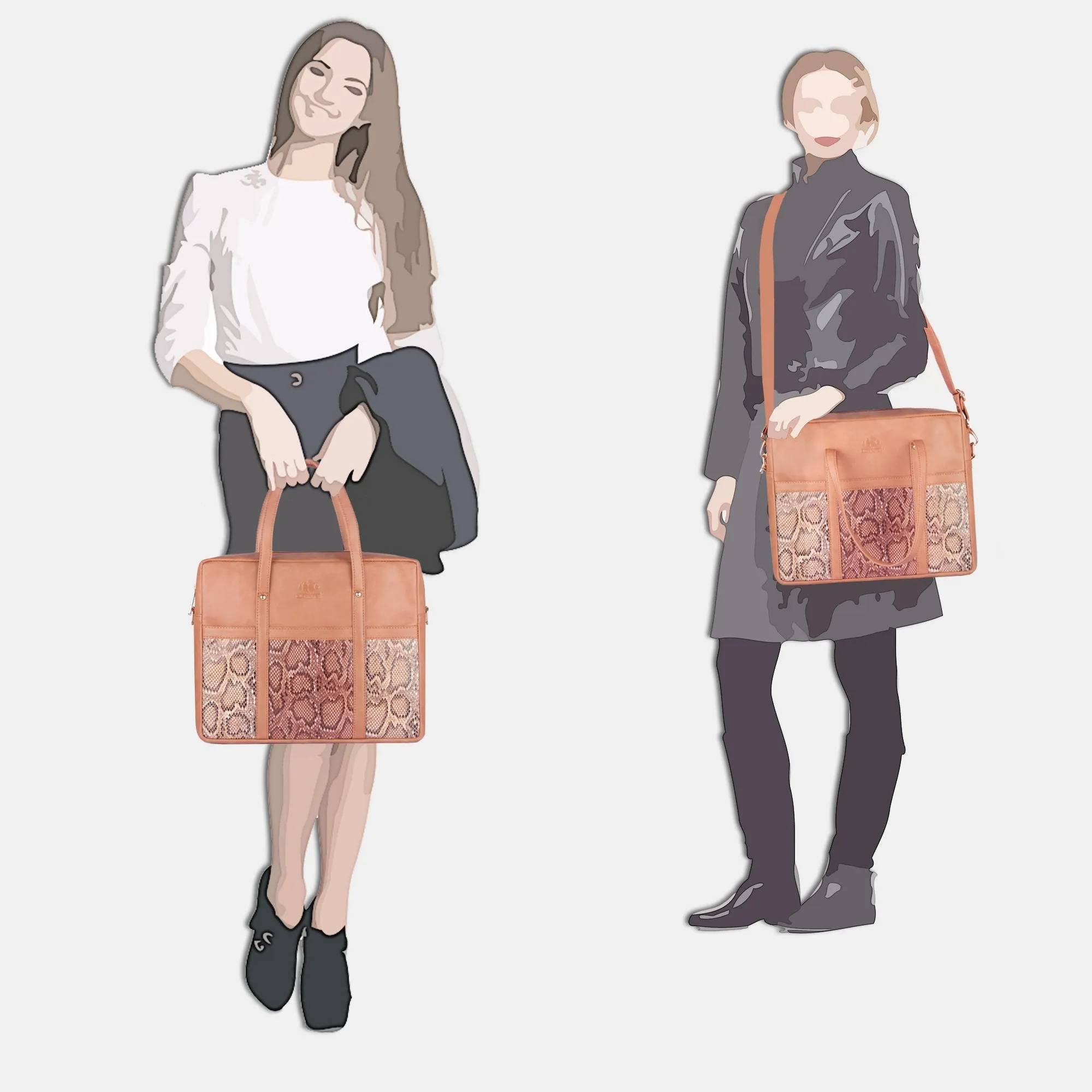 The Clownfish Womens Messenger Bag Handbag Briefcase Brown