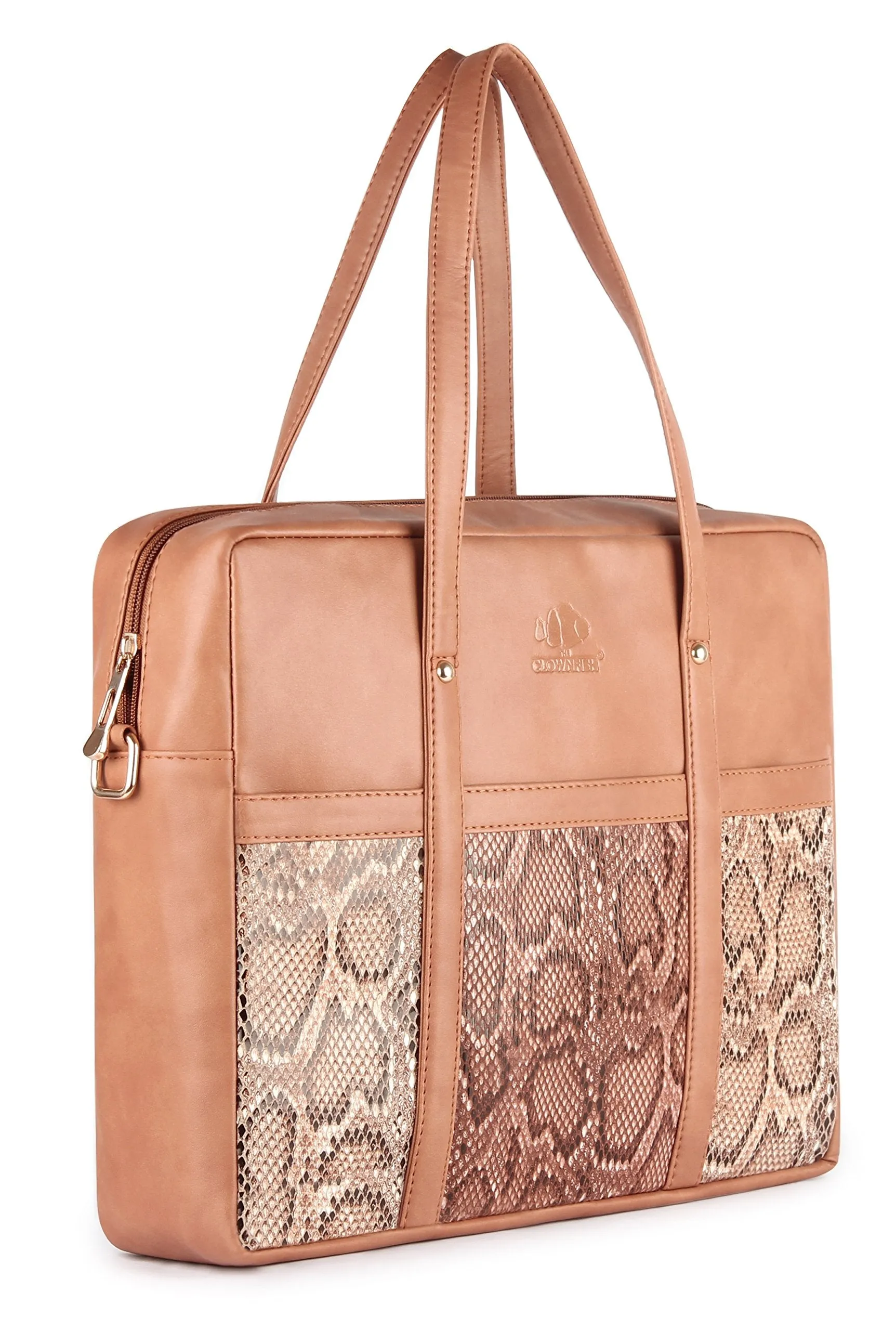 The Clownfish Womens Messenger Bag Handbag Briefcase Brown