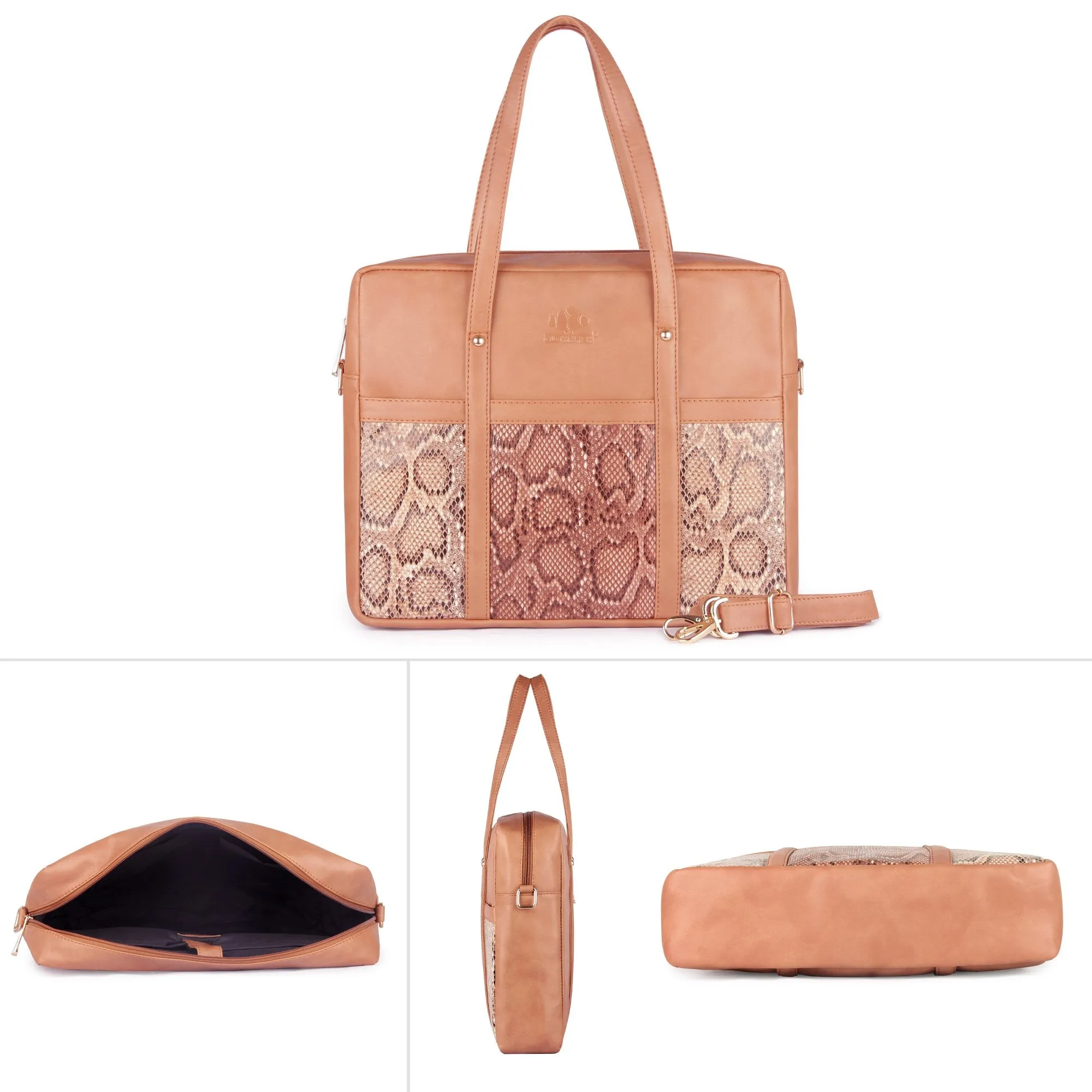 The Clownfish Womens Messenger Bag Handbag Briefcase Brown