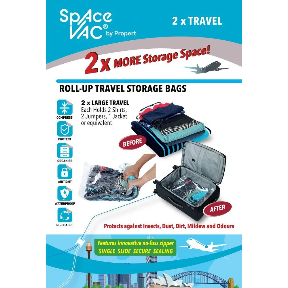 Travel to Go Roll Up Storage Bags 2 Pack