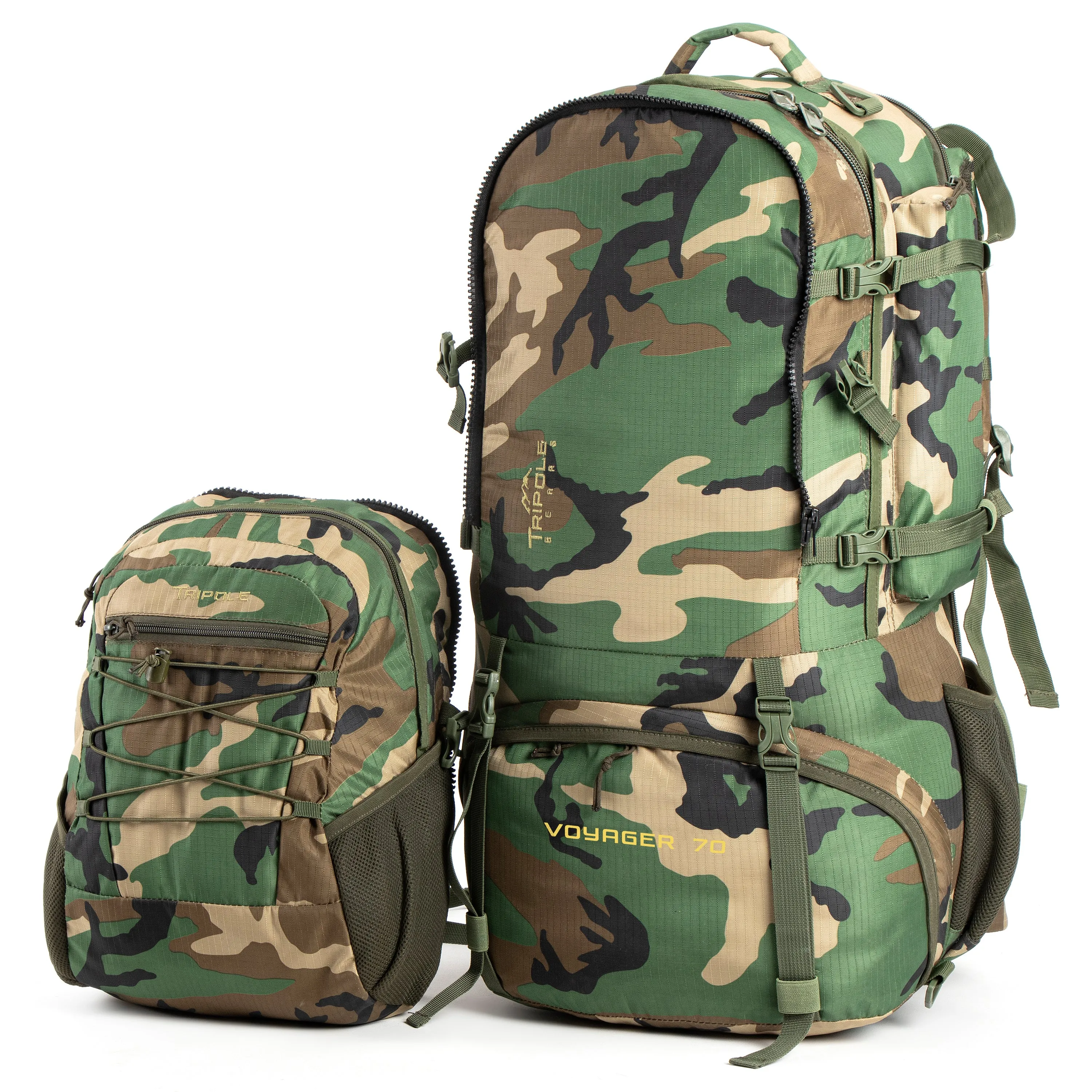 Tripole Voyager Rucksack and Backpack for Travelling with Detachable Bag | 70 Litres | Digital Camouflage