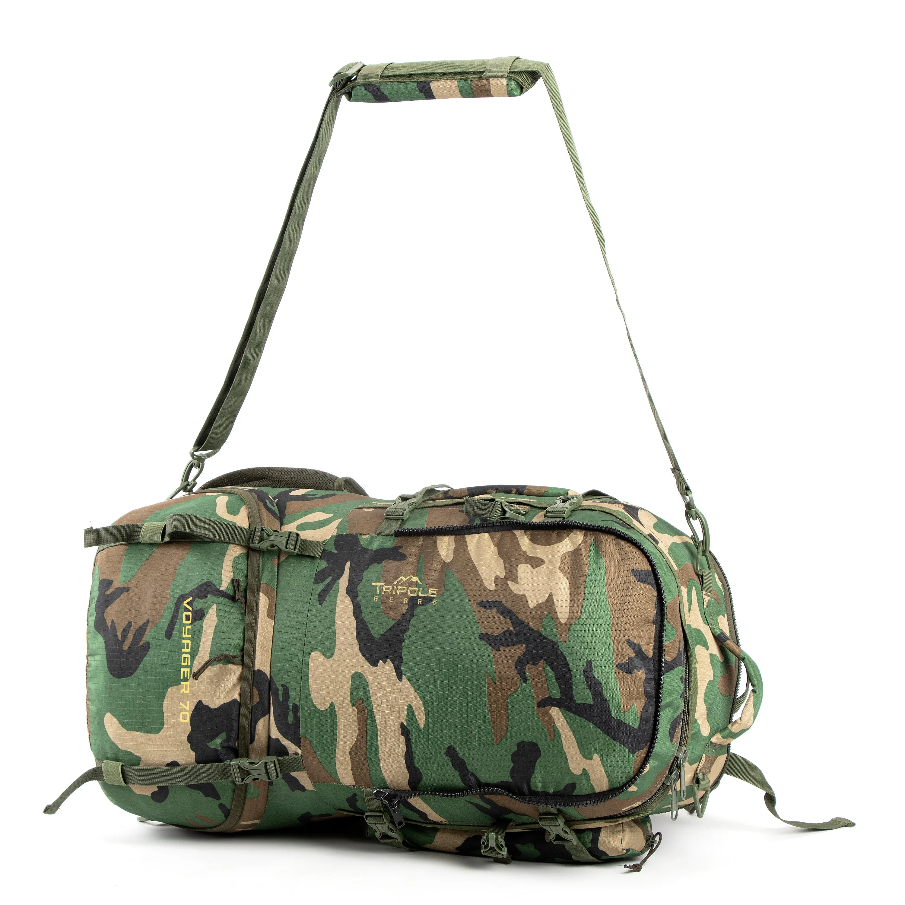 Tripole Voyager Rucksack and Backpack for Travelling with Detachable Bag | 70 Litres | Digital Camouflage