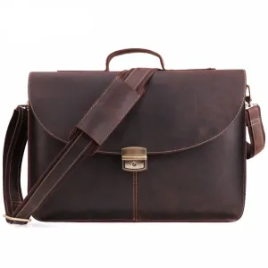 West Louis Retro Genuine Leather Business Briefcase